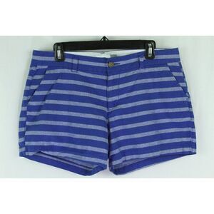 Old Navy Striped Shorts Size 8 Women's Blue 100% Cotton Pockets Summer